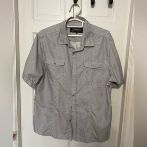 Hydrogen Men's Patterned Gray Button Down Shirt. XL. EUC.
